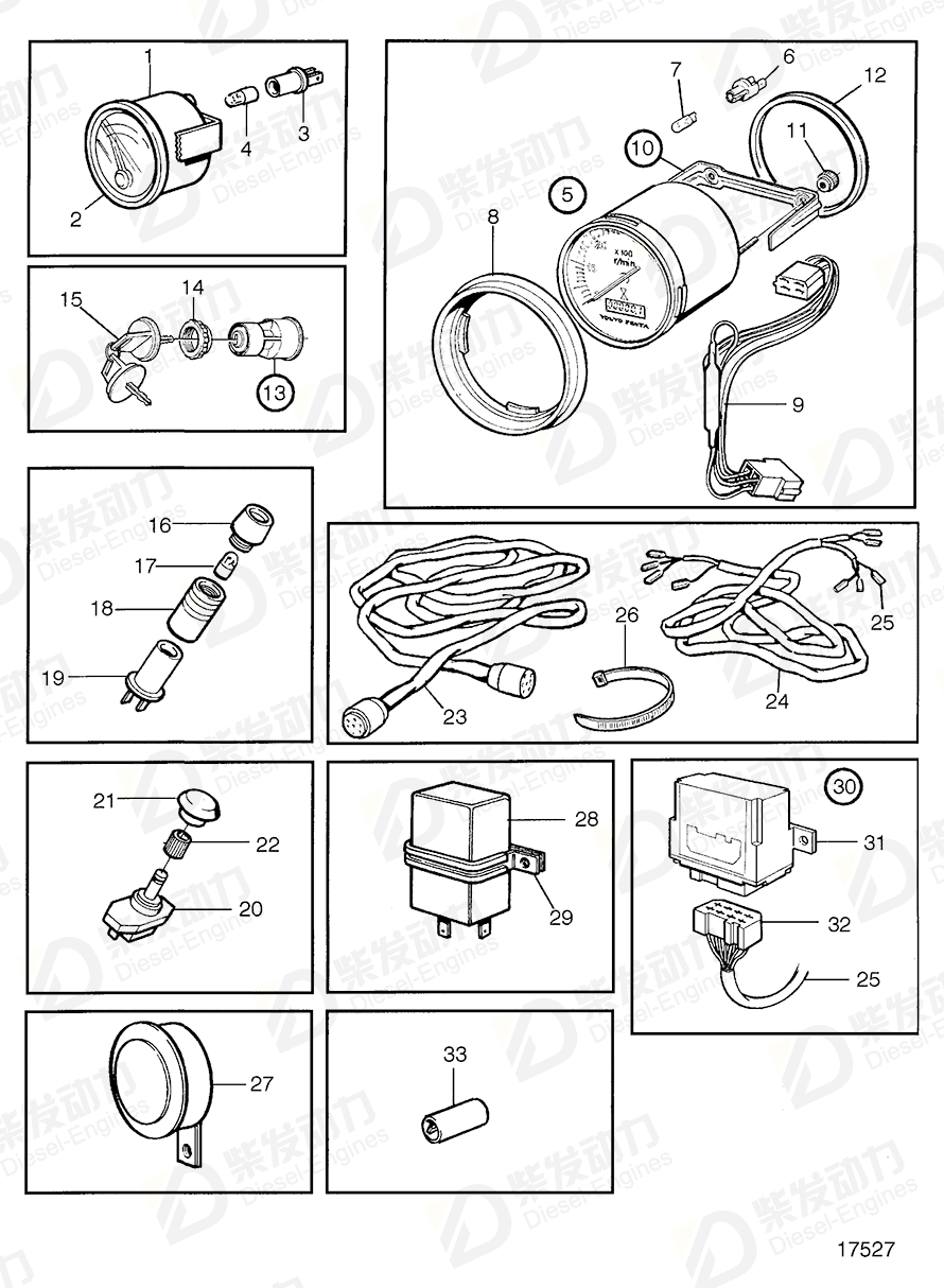 VOLVO Tachometer kit 873723 Drawing VOLVO Tachometer kit 873723 Drawing